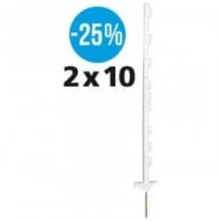 Gallagher Duopack Vario Paal (2x10) Wit 1,00m